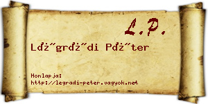 Légrádi Péter névjegykártya