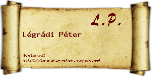 Légrádi Péter névjegykártya